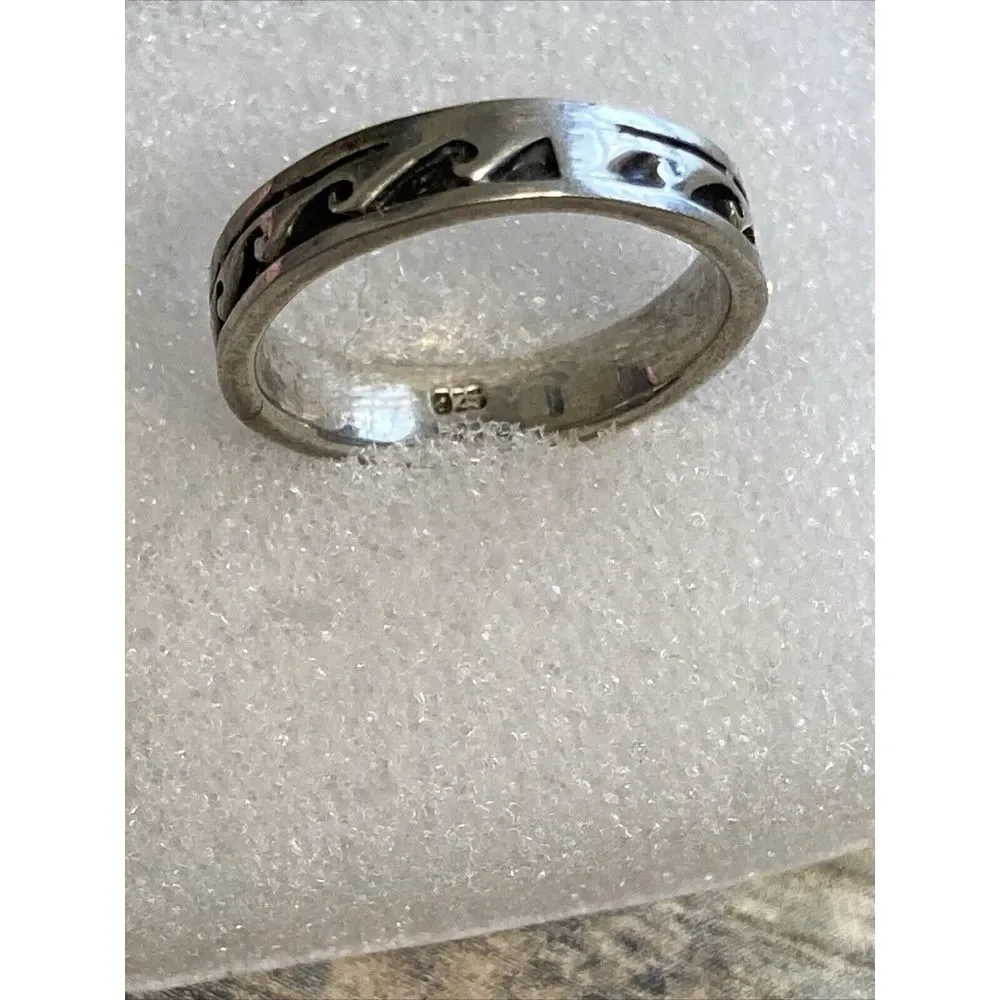 Ocean Waves Band Solid Sterling Silver Ring‎ Size 5